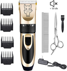 Cordless Pet Clippers with Low Noise – Complete Grooming Kit for Dogs & Cats
