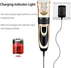 Cordless Pet Clippers with Low Noise – Complete Grooming Kit for Dogs & Cats