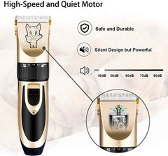 Cordless Pet Clippers with Low Noise – Complete Grooming Kit for Dogs & Cats